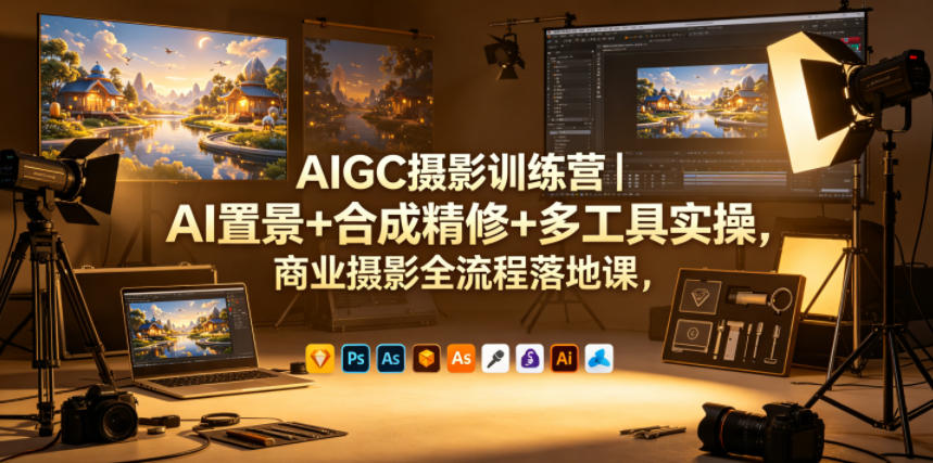 AIGC摄影训练营|AI置景+合成精修+多工具实操,商业摄影全流程落地课-来友网创