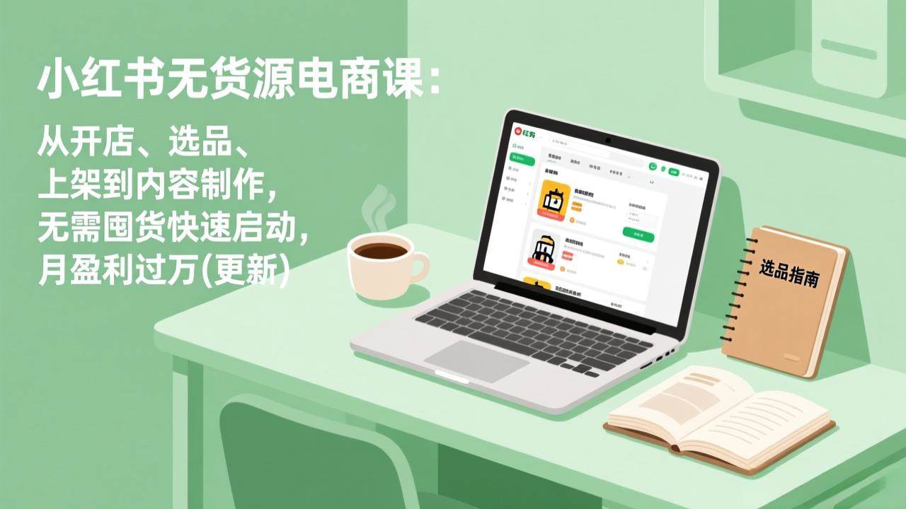 (18420期)小红书无货源电商课(5月12更新):从开店、选品、上架到内容制作,无需囤货快速启动,月盈利过万-来友网创