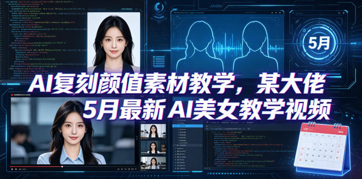 AI复刻颜值素材教学,某大佬5月最新AI美女教学视频,内含4月好物复刻教学-来友网创