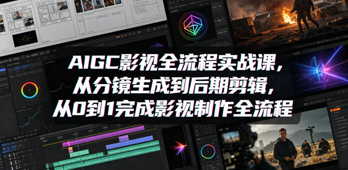 AIGC影视全流程实战课,从分镜生成到后期剪辑,从0到1完成影视制作全流程-来友网创