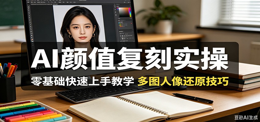 AI颜值复刻实操,零基础快速上手教学,多图人像还原技巧-来友网创