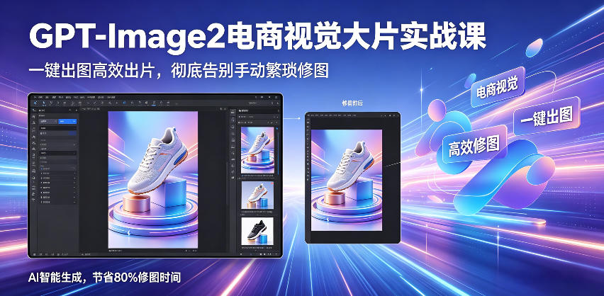 GPT-Image2电商视觉大片实战课,一键出图高效出片,彻底告别手动繁琐修图-来友网创