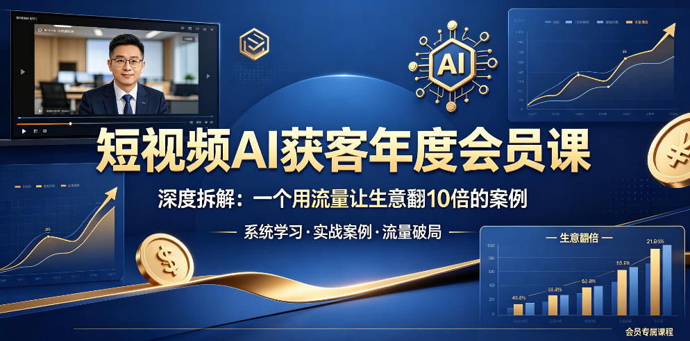 短视频AI获客年度会员课,深度拆解,一个用流量让生意翻10倍的案例-来友网创