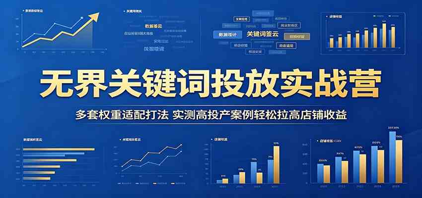无界关键词投放实战营:多套权重适配打法,实测高投产案例轻松拉高店铺收益-来友网创