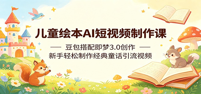 儿童绘本AI短视频制作课:豆包搭配即梦3.0创作,新手轻松制作经典童话引流视频-来友网创