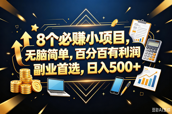 (18530期)9个必赚钱的小项目,百分百赚米,无脑简单,副业首选,日入399+-来友网创
