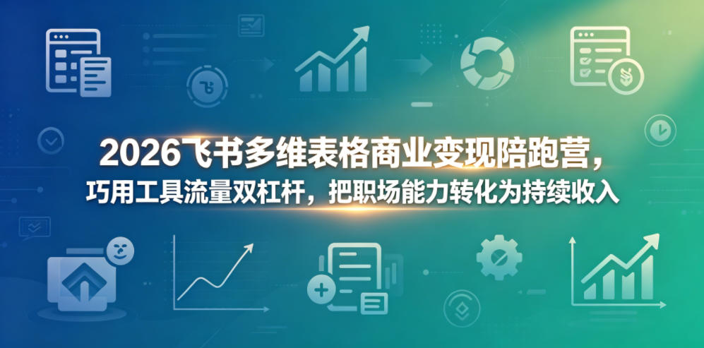 2026飞书多维表格商业变现陪跑营,巧用工具流量双杠杆,把职场能力转化为持续收入-来友网创