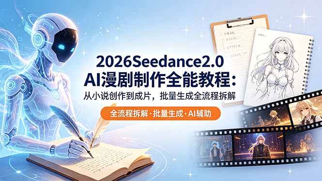 (18537期)2026Seedance2.0 AI制作全能教程:从小说创作到成片,批量生成全流程拆解-来友网创