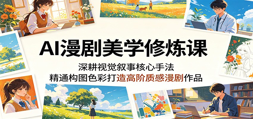 AI漫剧美学修炼课:深耕视觉叙事核心手法,精通构图色彩打造高阶质感漫剧作品-来友网创