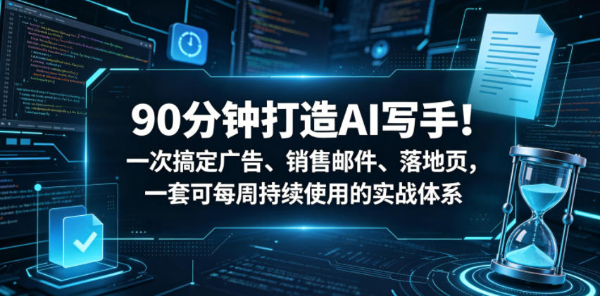 90分钟打造AI写手!一次搞定广告、销售邮件、落地页,一套可每周持续使用的实战体系【原创双语字幕】-来友网创