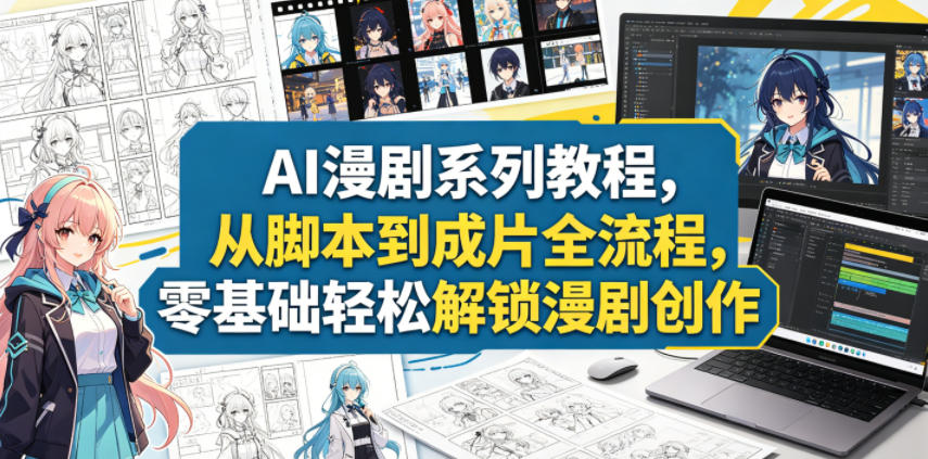 AI漫剧系列教程,从脚本到成片全流程,零基础轻松解锁漫剧创作-来友网创
