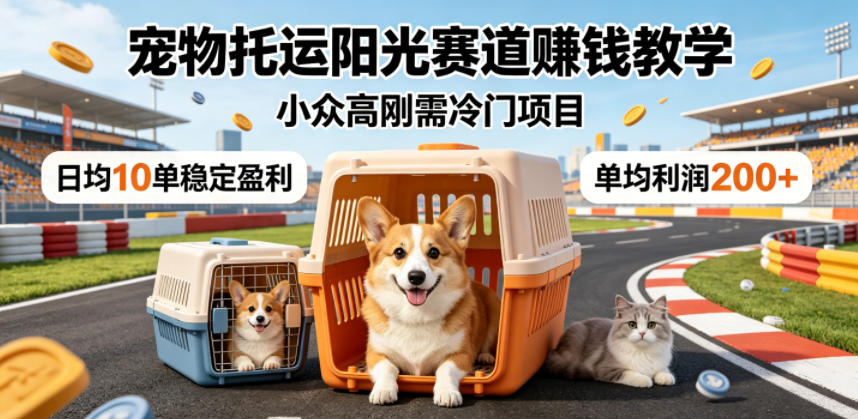 宠物托运阳光赛道賺钱教学,小众高刚需冷门项目,日均10单稳定盈利,单均利润200+-来友网创
