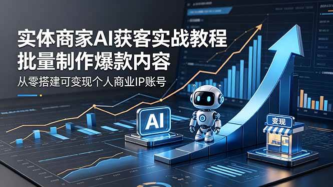(18572期)实体商家AI获客实战教程:批量制作爆款内容,从零搭建可变现个人商业IP账号-来友网创