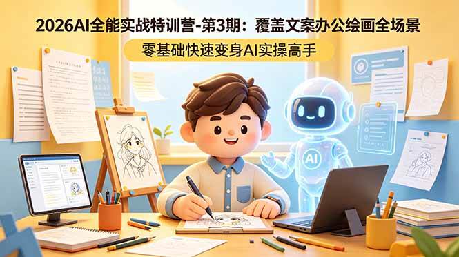 (18572期)2026AI全能实战特训营-第3期:覆盖文案办公绘画全场景 零基础快速变身AI实操高手-来友网创