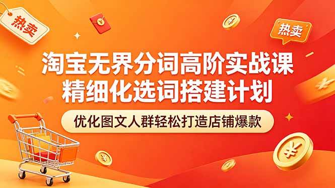 (18564期)淘宝无界分词高阶实战课 精细化选词搭建计划 优化图文人群轻松打造店铺爆款-来友网创