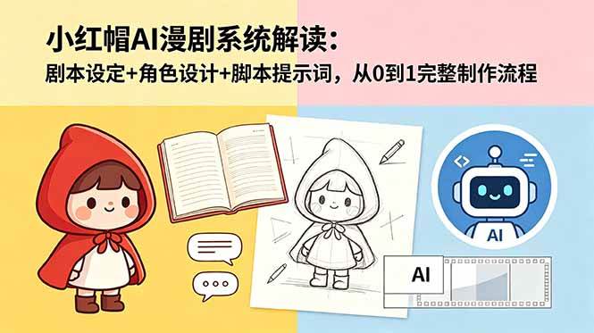 (18612期)小红帽AI漫剧系统解读:剧本设定+角色设计+脚本提示词,从0到1完整制作流程-来友网创