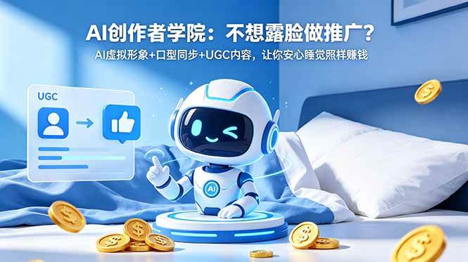 (18599期)AI创作者学院:不想露脸做推广?AI虚拟形象+口型同步+UGC内容,让你安心睡觉照样赚钱-来友网创
