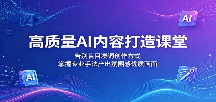 高质量AI内容打造课堂:告别盲目凑词创作方式,掌握专业手法产出氛围感优质画面-来友网创