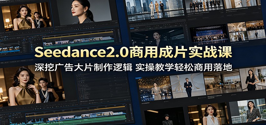 Seedance2.0商用成片实战课:深挖广告大片制作逻辑,实操教学轻松商用落地-来友网创
