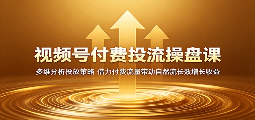 视频号付费投流操盘课:多维分析投放策略,借力付费流量带动自然流长效增长收益-来友网创