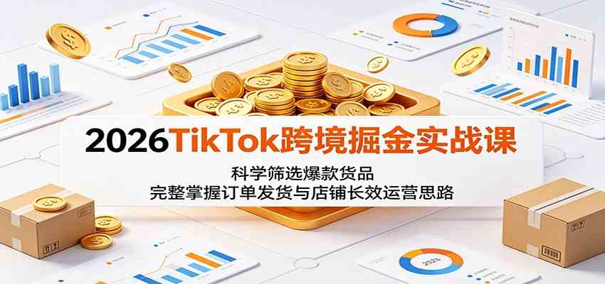 2026TikTok跨境掘金实战课:科学筛选爆款货品,完整掌握订单发货与店铺长效运营思路-来友网创