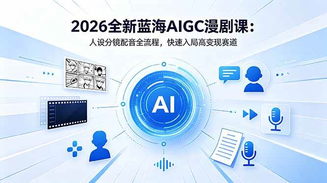 (18621期)2026全新蓝海AIGC漫剧课:人设分镜配音全流程,快速入局高变现赛道-来友网创
