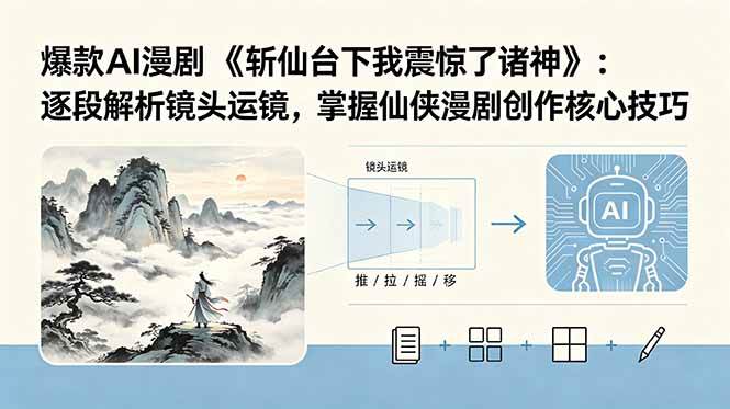 (18620期)爆款AI漫剧《斩仙台下我震惊了诸神》:逐段解析镜头运镜,掌握仙侠漫剧创作核心技巧-来友网创