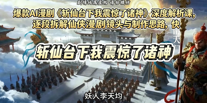 爆款AI漫剧《斩仙台下我震惊了诸神》深度解析课,逐段拆解仙侠漫剧镜头与制作思路,快速复刻爆款创作模式-来友网创
