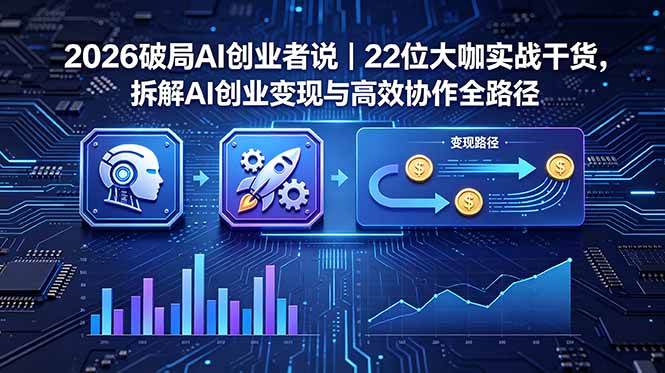 (18628期)2026 破局 AI 创业者说|22 位大咖实战干货,拆解 AI 创业变现与高效协作全路径-来友网创