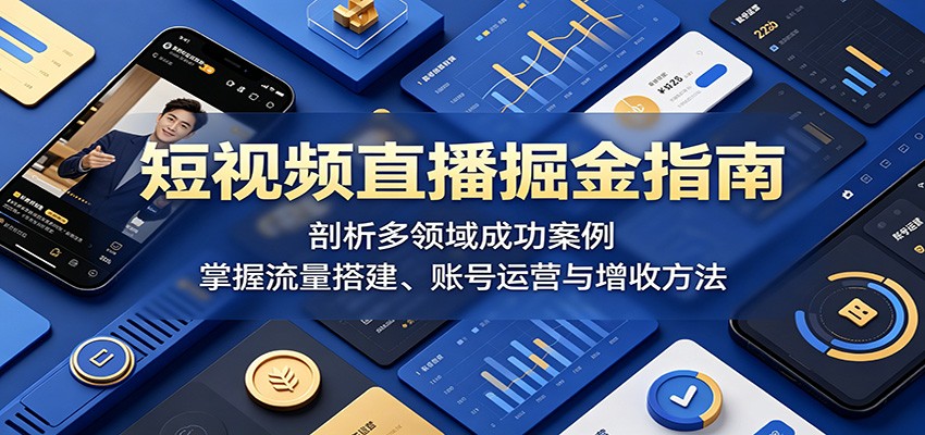 短视频直播掘金指南:剖析多领域成功案例,掌握流量搭建、账号运营与增收方法-来友网创