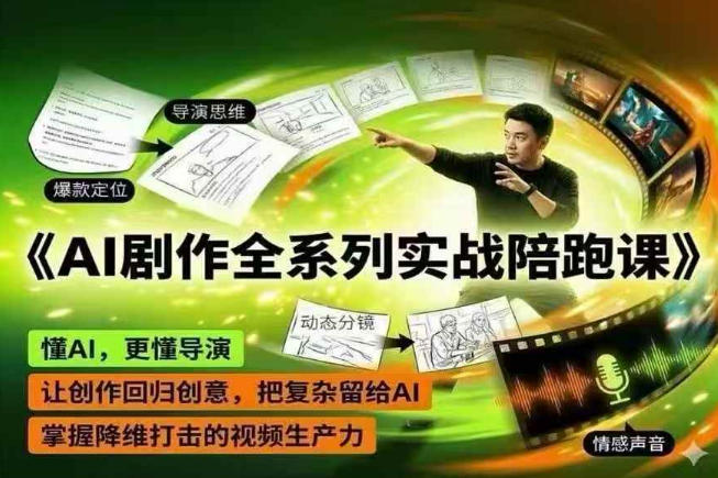 AI剧作全系列实战陪跑课,懂AI,更懂导演,让创作回归创意,把复杂留给AI,掌握降维打击的视频生产力-来友网创