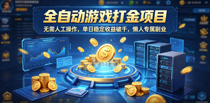 全自动游戏打金项目,无需人工操作,单日稳定收益破千,懒人专属副业【揭秘】-来友网创