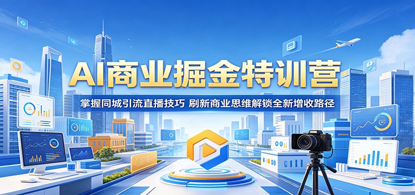 AI商业掘金特训营:掌握同城引流直播技巧,刷新商业思维解锁全新增收路径-来友网创