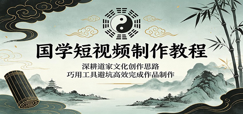 国学短视频制作教程:深耕道家文化创作思路,巧用工具避坑高效完成作品制作-来友网创