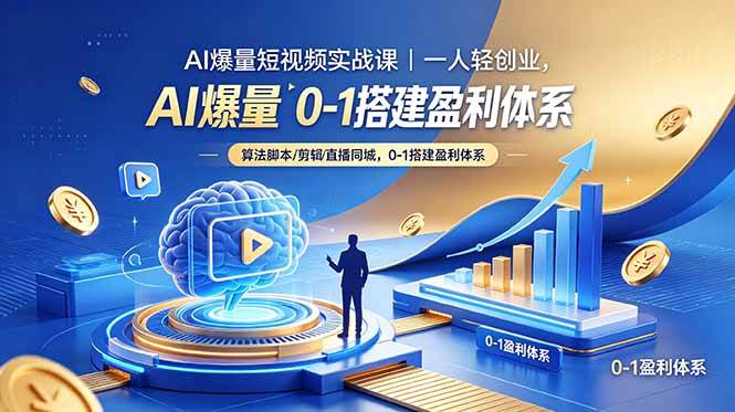 (18652期)AI爆量短视频实战课|一人轻创业,算法脚本剪辑直播同城,0-1搭建盈利体系-来友网创