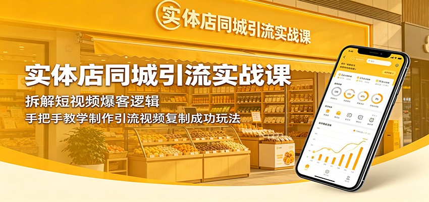 实体店同城引流实战课:拆解短视频爆客逻辑,手把手教学制作引流视频复制成功玩法-来友网创
