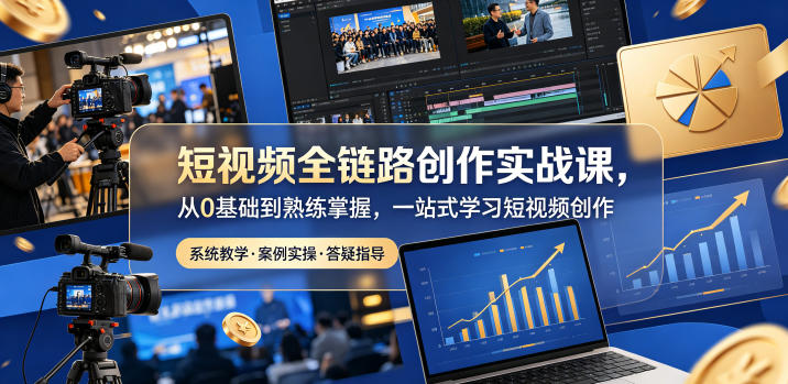 短视频全链路创作实战课,从0基础到熟练掌握,一站式学习短视频创作-来友网创