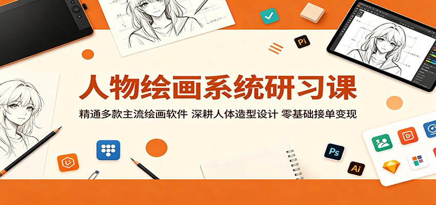 人物绘画系统研习课:精通多款主流绘画软件,深耕人体造型设计,零基础接单变现-来友网创