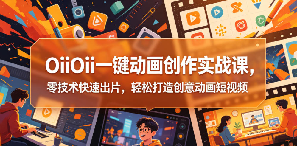 OiiOii一键动画创作实战课,零技术快速出片,轻松打造创意动画短视频-来友网创