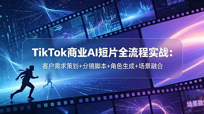 (18678期)TikTok商业AI短片全流程实战:客户需求策划+分镜脚本+角色生成+场景融合-来友网创