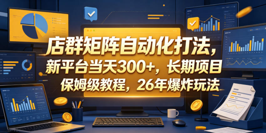 店群矩阵自动化打法,新平台当天300+,长期项目,保姆级教程,26年爆炸玩法【揭秘】-来友网创