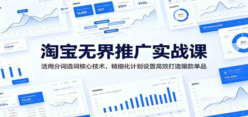 淘宝无界推广实战课:活用分词选词核心技术,精细化计划设置高效打造爆款单品-来友网创