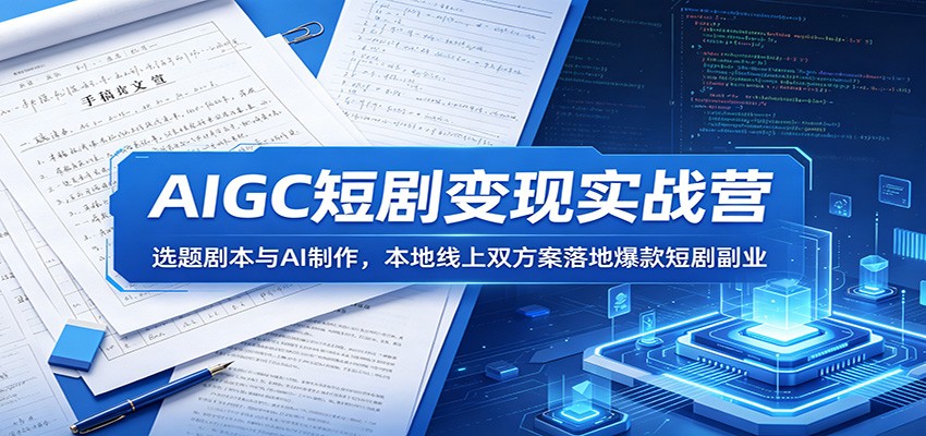 AIGC短剧变现实战营:选题剧本与AI制作,本地线上双方案落地爆款短剧副业-来友网创