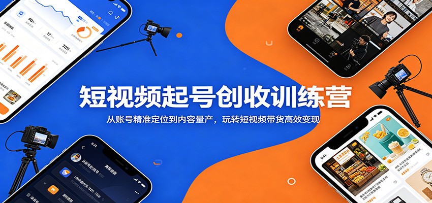 短视频起号创收训练营:从账号精准定位到内容量产,玩转短视频带货高效变现-来友网创