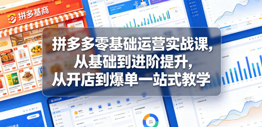 拼多多零基础运营实战课,从基础到进阶提升,从开店到爆单一站式教学-来友网创
