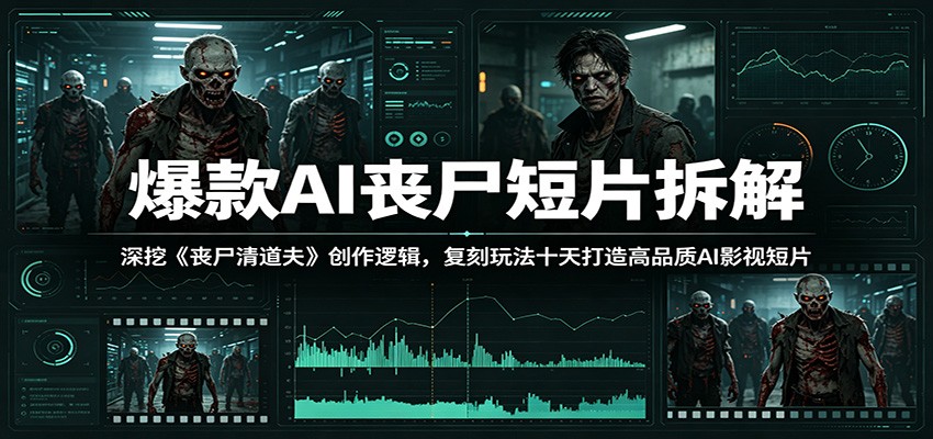 爆款AI丧尸短片拆解:深挖《丧尸清道夫》创作逻辑,复刻玩法快速打造高品质AI影视短片-来友网创