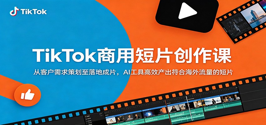 TikTok商用短片创作课:从客户需求策划至落地成片,AI工具高效产出符合海外流量的短片-来友网创