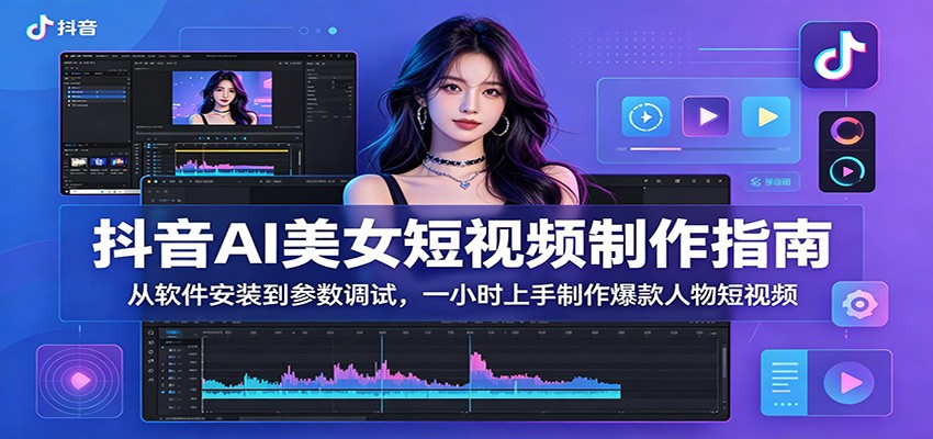抖音AI美女短视频制作指南:从软件安装到参数调试,一小时上手制作爆款人物短视频-来友网创