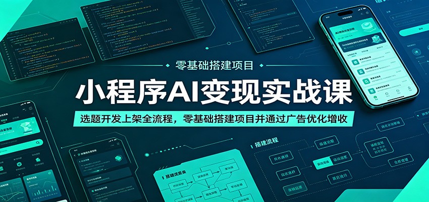 小程序AI变现实战课:选题开发上架全流程,零基础搭建项目并通过广告优化增收-来友网创