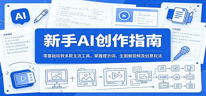 新手AI创作指南:零基础玩转多款主流工具,掌握提示词、生图做视频及创意玩法-来友网创